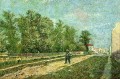 Homme avec Spade dans une banlieue de Paris Vincent van Gogh